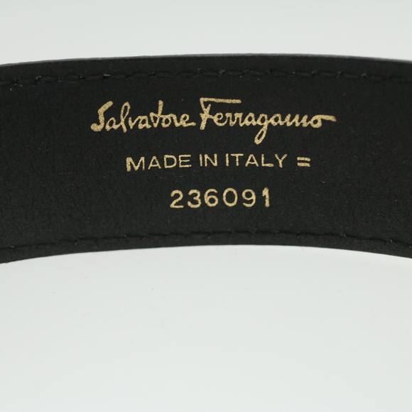 SALVATORE FERRAGAMO Gancini Belt Leather 33.5"" Red Black gold Auth hk622 - Picture 8 of 10